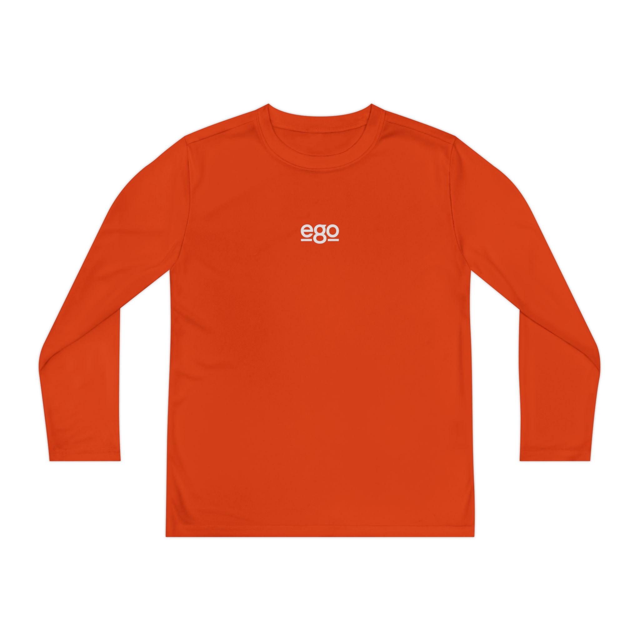 Youth Long Sleeve Stretch — Minimal "ego" Logo Performance Shirt
